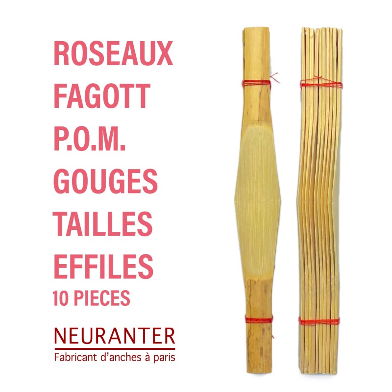 ROSEAUX GOUGES TAILLES EFFILES P.O.M - 10pieces
