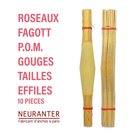 ROSEAUX GOUGES TAILLES EFFILES P.O.M - 10pieces
