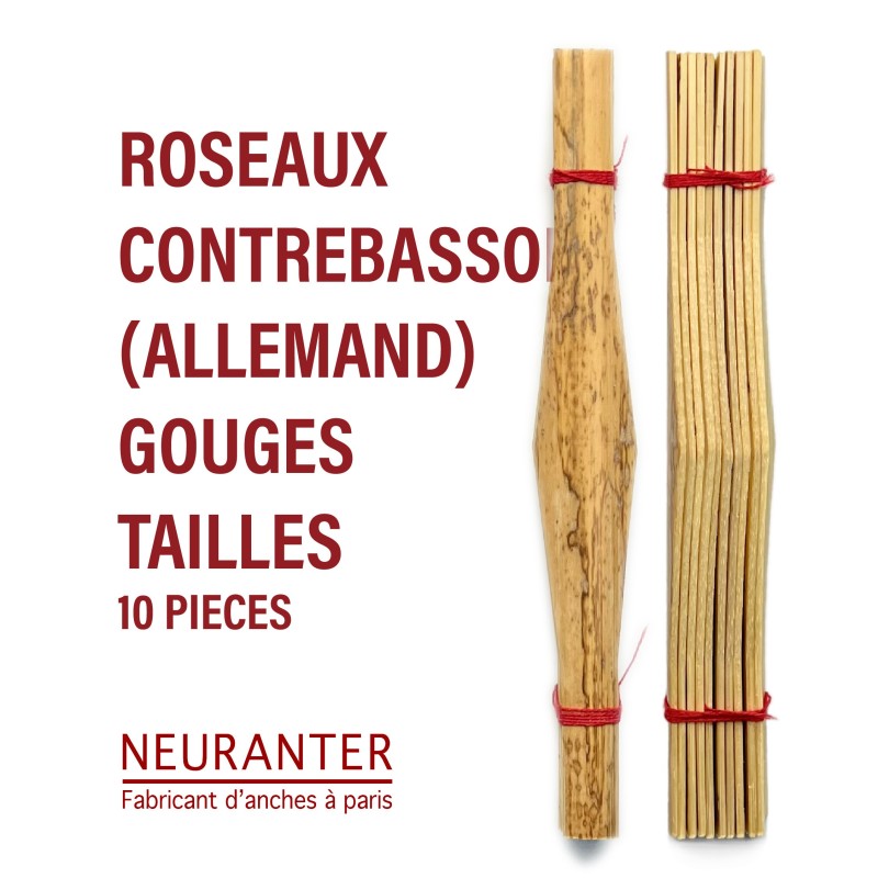 ROSEAUX GOUGES TAILLES CONTRE BASSON - 10 pieces
