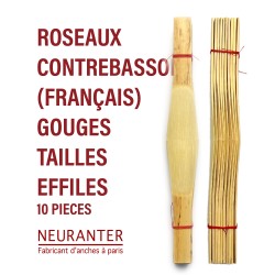 ROSEAUX GOUGES TAILLES EFFILES CONTRE BASSON -10 piece